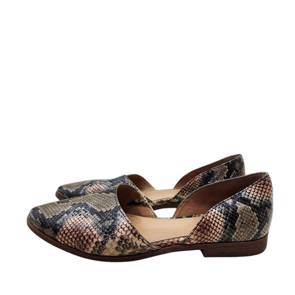 Madewell Women's The Marisa d'Orsay Flat in Snake Embossed Leather Sz 8.5 - Picture 1 of 8